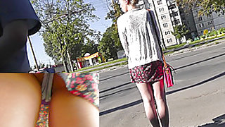 Cute classic panties exposed in amateur upskirt vids