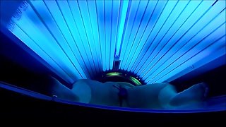 BBW rides BBC in tanning both and is almost caught, cums so hard legs shake
