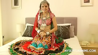 Charming Indian College Girl Jasmine In Gujarati Garba Dress