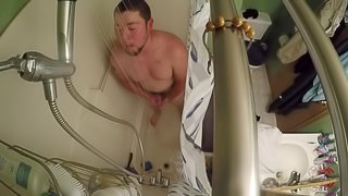 guy finds shower spy cam and masterbate teases