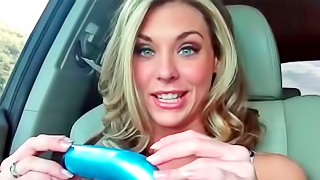 Michelle Monroe indulges in hot masturbation while sitting in car