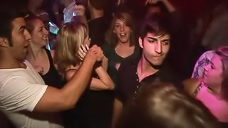 Breathtaking food fetish lesbian dancing seductively in the club party