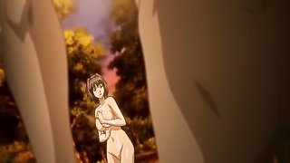 Busty hentai gangbang and creampie in the forest