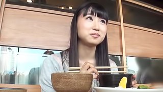 Japanese chick with long hair is in need of a stiff cock
