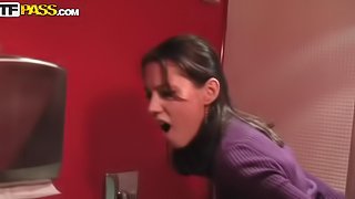 Spicy brunette was fucked in her anal