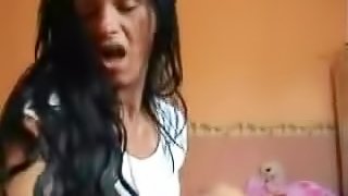 Tanned GF with long hair POV sex